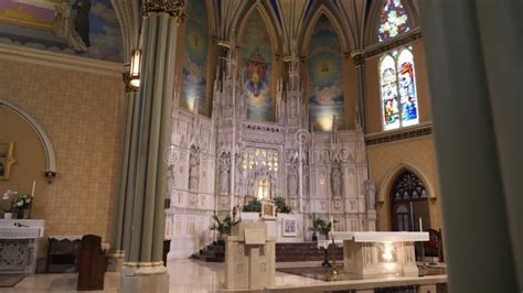 Altar and Impressive Interior of St Alphonsus Church, Chicago, USA Stock Footage - Video of ...