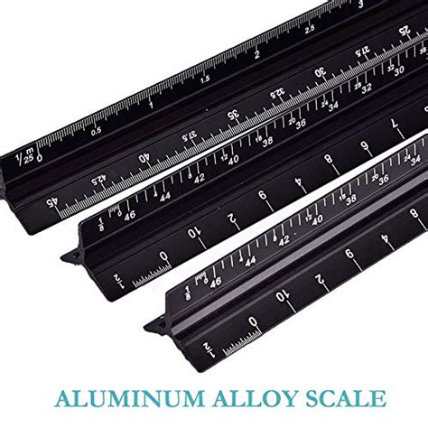 Architectural Scale Ruler, 12 Inch Triangular Aluminum Architect Scale (Imperial), Blueprints ...