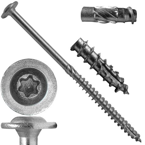 #15 x 5" Construction Lag Screw STAINLESS STEEL T-30 Torx/Star Drive Heavy Duty STAINLESS STEEL ...