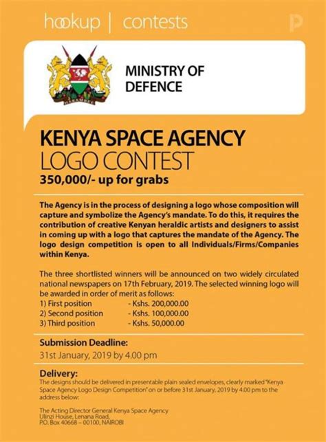 Kenya’s Government is Offering Ksh 350,000 Prize for the Design of Kenya’s Space Agency Logo ...