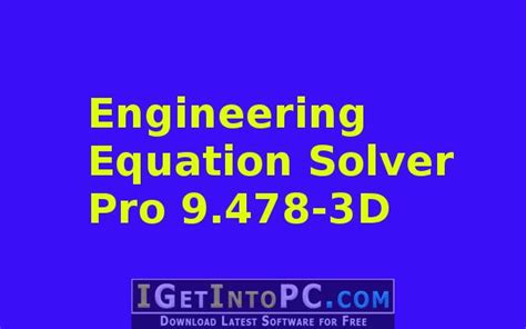 Engineering Equation Solver Pro 9.478-3D Download