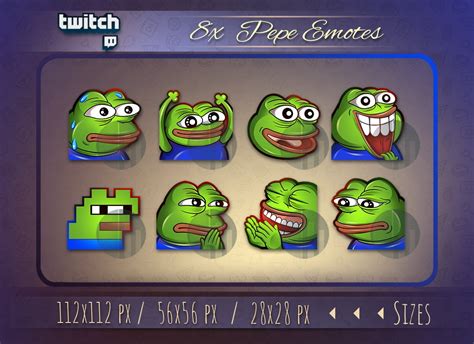 Pepe Meme Emote for Twitch, Discord or Youtube / Twitch Emotes / Pepe ...