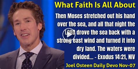 Joel Osteen (November-07-2022) Daily Devotional: What Faith Is All About