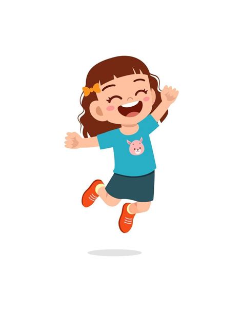 cute little kid jump and feel happy 7846315 Vector Art at Vecteezy