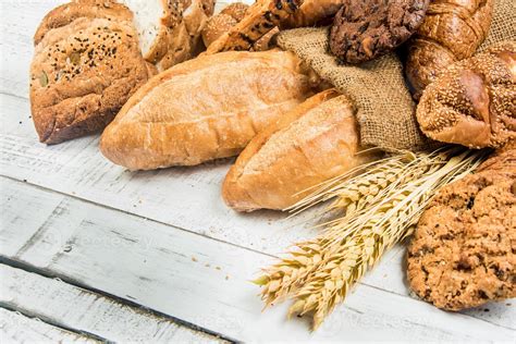 bakery on wood white background different types of bread 8118654 Stock Photo at Vecteezy