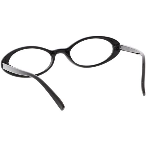 Women's Retro Dapper Small Oval Clear Lens Glasses - zeroUV