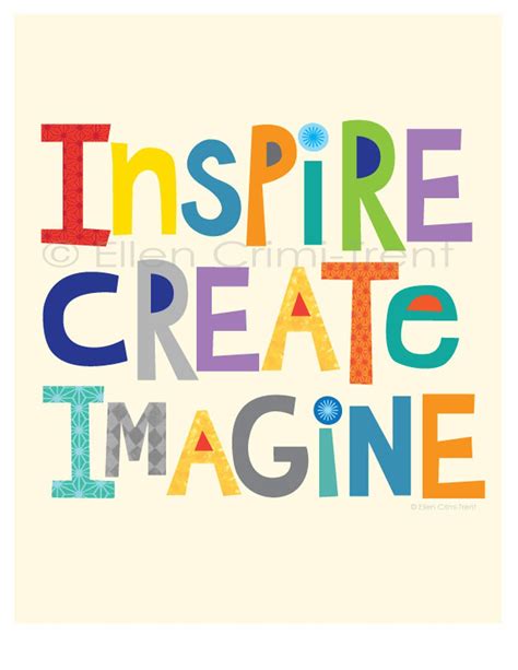 Inspire Create Imagine/kids Wall Art/ Kids Wall Decor/ Typography Decor/ Inspirational Decor ...