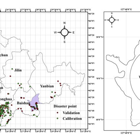 The map of disaster points' location, and earthquake intensity zones of ...