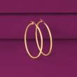 Italian 2mm 18kt Yellow Gold Hoop Earrings. 1 3/4" | Ross-Simons