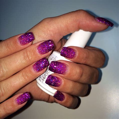 Purple glitter gel nails | Purple glitter nails, Glitter gel nails, Nails