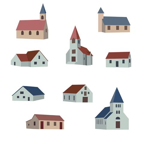 Set collection of village houses. Vector 362287 Vector Art at Vecteezy