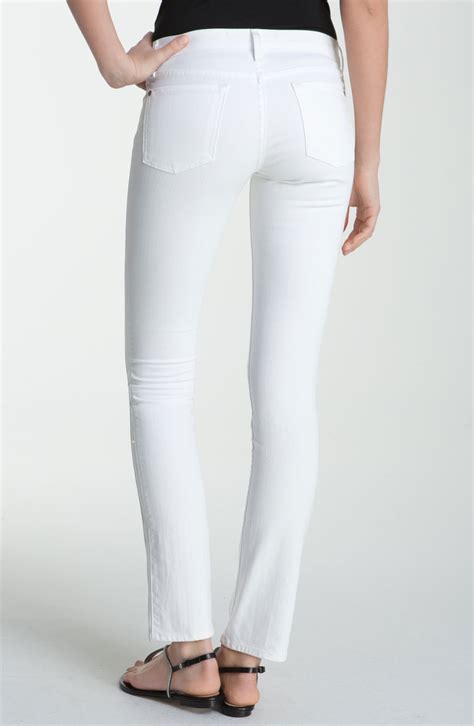 Vince Slim Straight Leg Stretch Jeans in White | Lyst