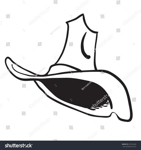 Black White Cowboy Hat Cartoon Stock Vector (Royalty Free) 425762206 | Shutterstock