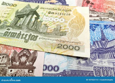 Stack of Cambodian riel stock image. Image of exchange - 187552115