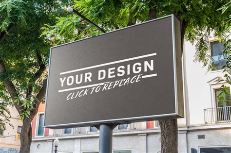 Premium PSD | Outdoor horizontal billboard with natural landscape mockup