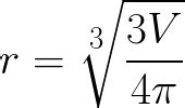 Radius of sphere (given Volume)