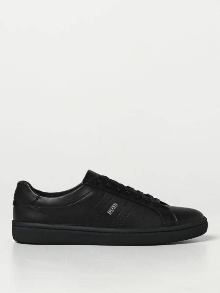 HUGO BOSS: sneakers in synthetic leather - Black | Hugo Boss sneakers ...