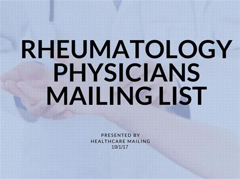 Rheumatology physicians mailing list (1) | Physician, List, Mailing