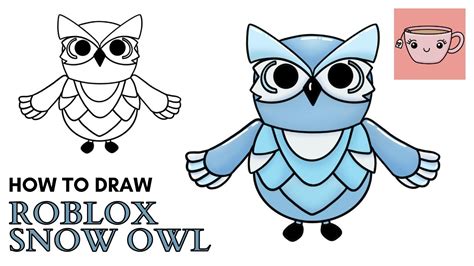 Comment dessiner Roblox Snow Owl Pet | Hiver 2020 Adoptez-moi Animaux | Tutoriel de dessin étape ...