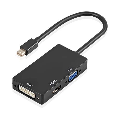 EASYIDEA Thunderbolt DP to HDMI DVI VGA Adapter Cable 3 In 1 1080P Mini ...