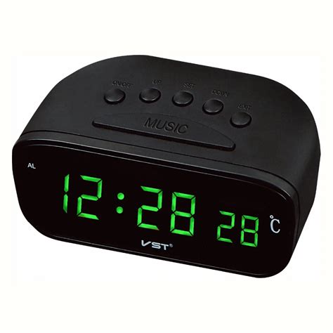 Led Digital Alarm Clock with Temperature No radio Cigarette Llighter Electronic Table Watch Desk ...