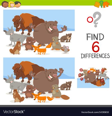 Spot The Difference For Kids Animals