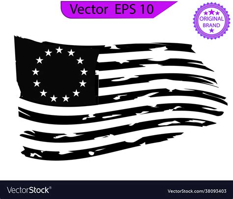 Betsy ross 1776 13 stars distressed us flag Vector Image