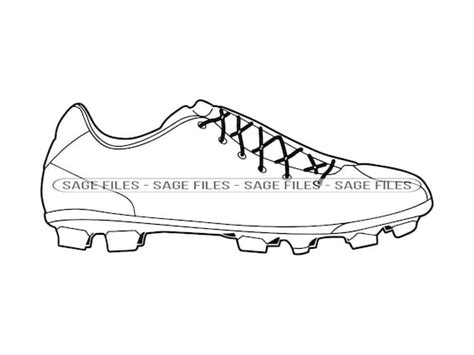 Soccer Cleat Outline 2 SVG Soccer Cleat Svg Cleats Svg - Etsy