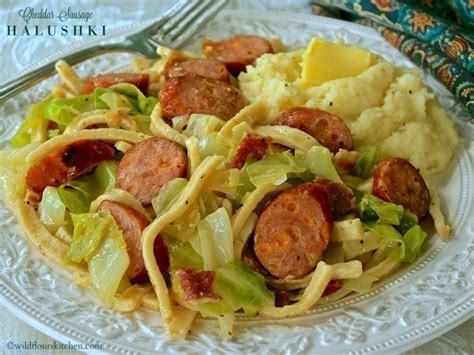 Bacon & Cheddar Sausage Halushki - Wildflour's Cottage Kitchen