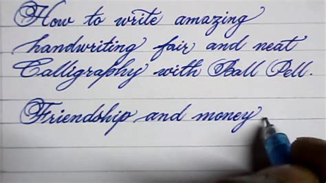 Cursive hand writing | How to write neat cursive handwriting | Mazic Writer - YouTube