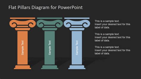 Flat Pillars Diagram for PowerPoint - SlideModel