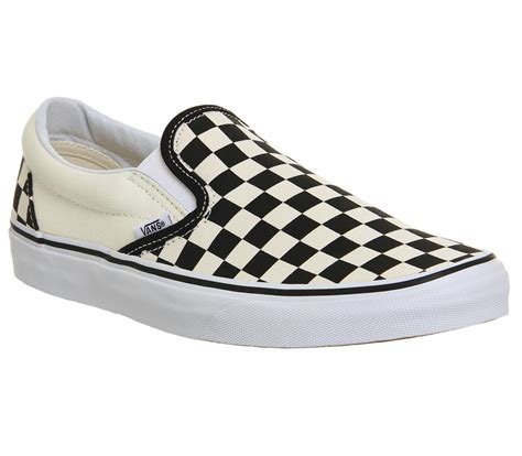 Vans Classic Slip On Trainers Black White Check - Unisex Sports