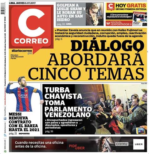 Periódico Diario Correo (Perú). Periódicos de Perú. Toda la prensa de hoy. Kiosko.net