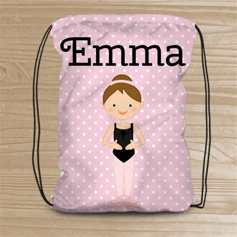 Personalized Dance Bag for Girls Drawstring Backpack