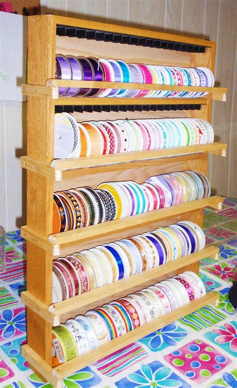 DIY Ribbon Storage Organizers, Racks, & Shelves | Ribbon storage, Sewing rooms, Craft ribbon storage