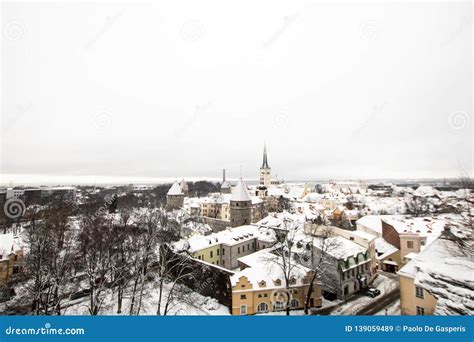 Panorama of the City of Tallinn in Estonia during the Winter Covered ...