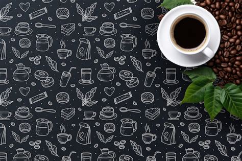 Free Vector | Hand drawn coffee shop pattern background