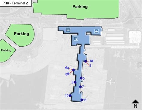 Phoenix Sky Harbor Airport PHX Terminal 2 Map