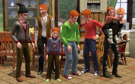 Harry Potter Sims 3: The Weasleys: Weasley siblings 1991