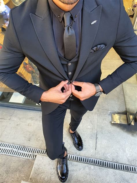 Buy Black Slim Fit Suit by GentWith.com with Free Shipping