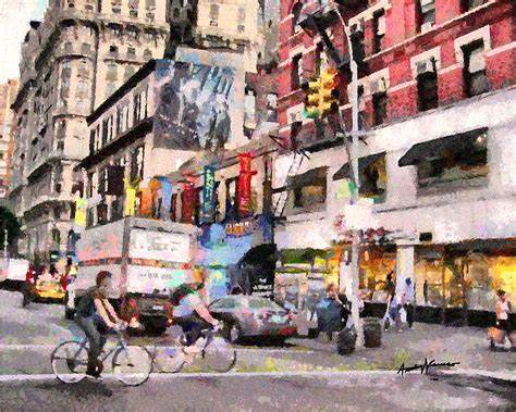 City Street Scene Painting by Anthony Caruso