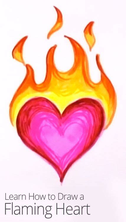 How To Draw A Flaming Heart - Religionisland Doralutz