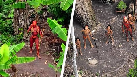 Drone footage captures incredibly rare images of uncontacted people who are cut off from entire ...