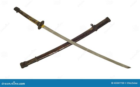 Ancient Samurai Sword Isolate Stock Photo - Image: 43347720