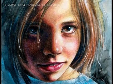 Watercolor and Colored Pencils Portrait SPEED PAINTING by Ch. Karron - YouTube