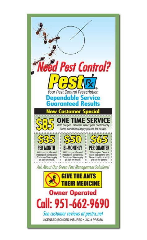 Pest Control Door Hanger Samples