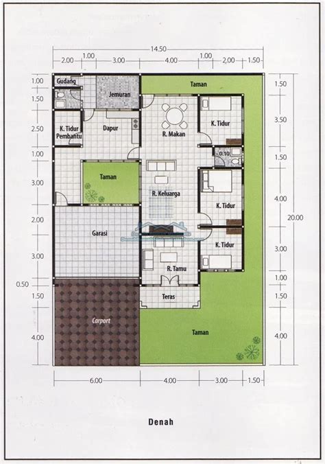 Denah Rumah Minimalis 3 Kamar Ukuran 7x9 dan 7x12