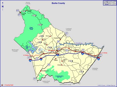 Map Of Burke County Nc - Jenn Robena