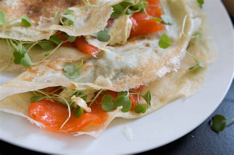 Smoked Salmon Crepes with Creamy Mustard Sauce - Kravings Food Adventures