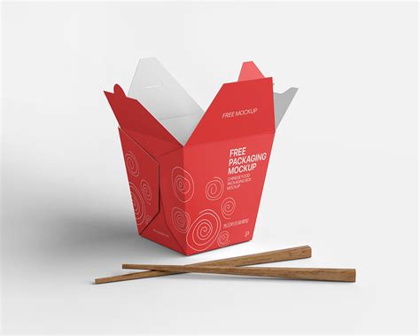 Free Chinese Food Packaging Box Mockup :: Behance